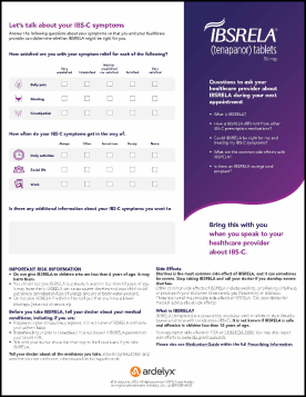 Icon of IBSRELA branded IBS-Check-In Survey and healthcare provider discussion guide