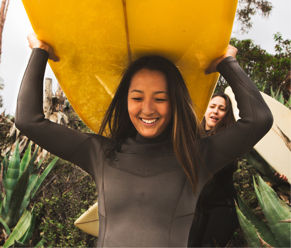Image people with surfboards